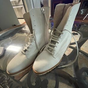 Theory.  Laced boots leather